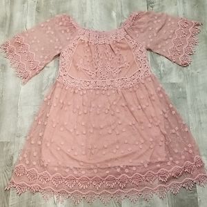 Beautiful mauve lace dress (lined)
